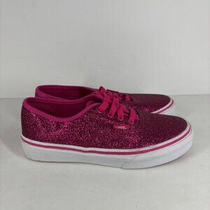 Vans Authentic Sparkle Glitter Sneakers Shoes Magenta Pink Kid's Size 3